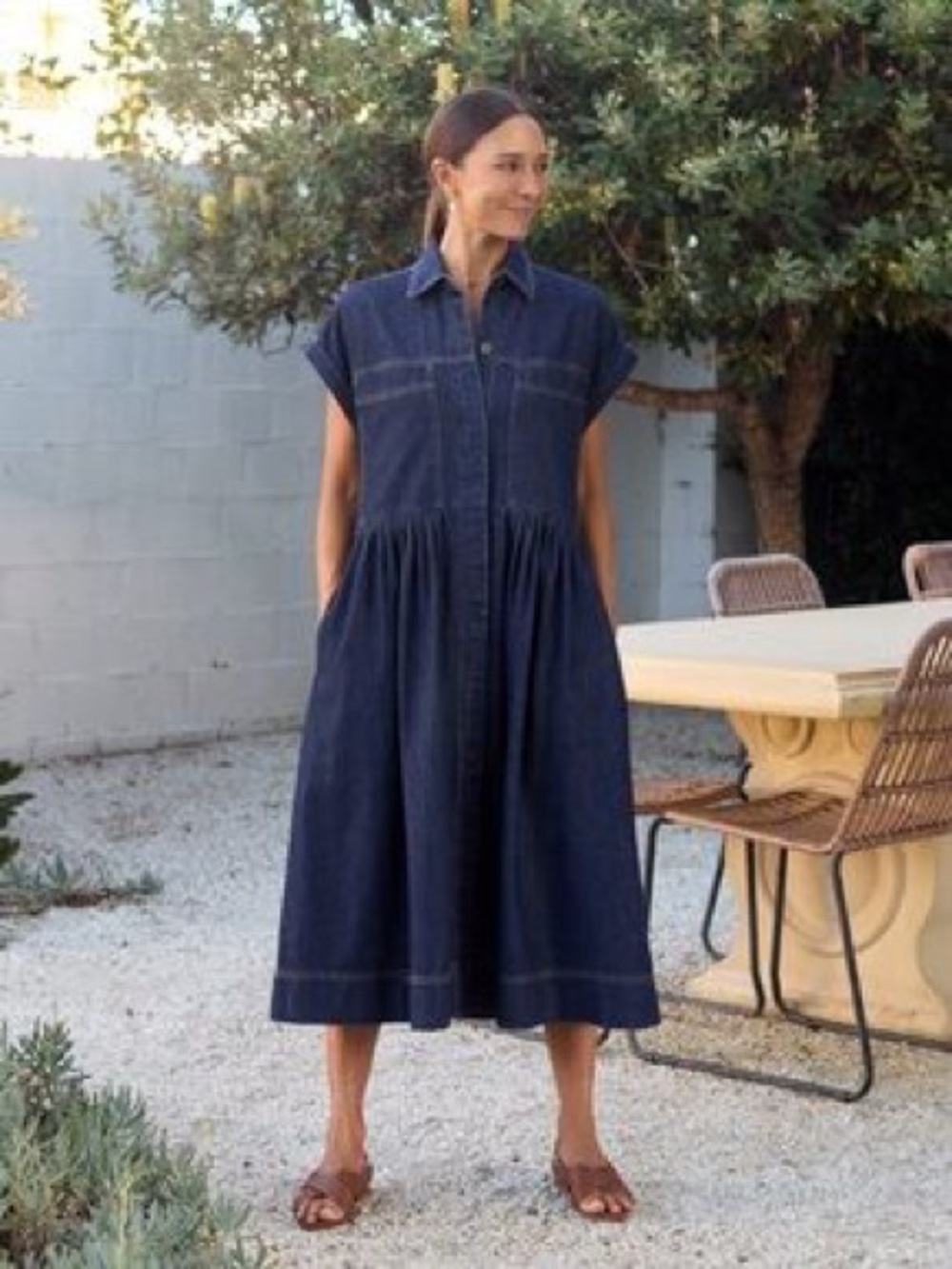 Maye NWT Harper Denim Midi Dress